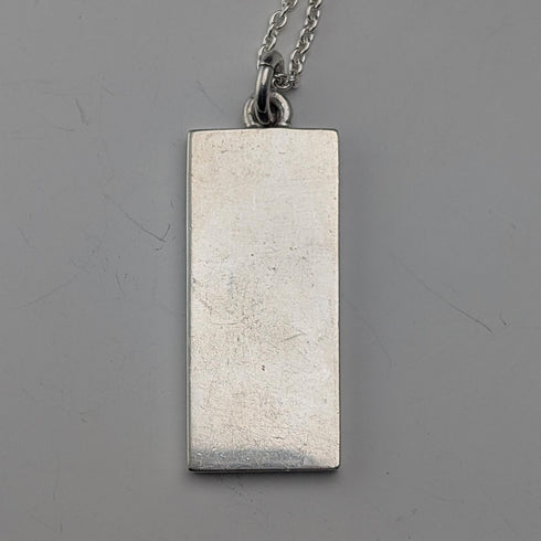 1977 British pure silver Jubilee ingot pendant, 20.1g, with pure silver necklace, RJ